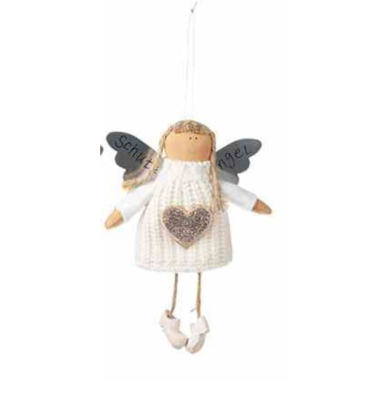 Angelo Custode da appendere con abito in lana bianco - 1213203-bianco
