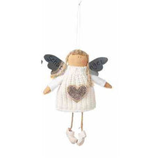 Angelo Custode da appendere con abito in lana bianco - 1213203-bianco