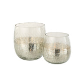 Portacandela Classico in vetro screziato Argento/Trasparente - CONFIG0238