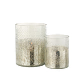 Portacandela Classico Cilindro in vetro screziato Argento/Trasparente - CONFIG0239