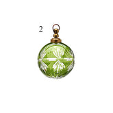 Addobbo Palla Cometa in Vetro Verde Ø7,5 cm Mod.2 - EDG - Enzo De Gasperi