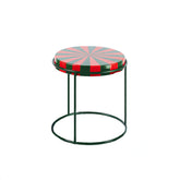 EDG - Enzo De Gasperi Tavolino in Metallo Rotondo Bicolore L H47 Rosso/Verde