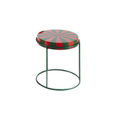 EDG - Enzo De Gasperi Tavolino in Metallo Rotondo Bicolore Rosso/Verde M H42 Cm