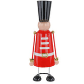 Soldatino schiaccianoci Natalizio in Metallo Rosso H39 Cm – Decorazione Elegante e Moderna
