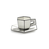 Tazzina da Caffè Espresso con Piattino in Porcellana Bianco/Nero – Collezione Carte Blanche – Annebet Philips Per Serax