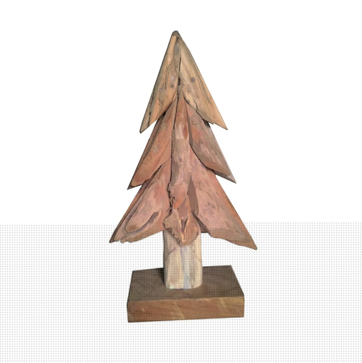 Albero di Natale in legno naturale di teak XS - 692141