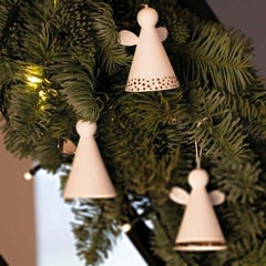 Angelo da appendere in ceramica bianca con ali argento - 4990315-ali