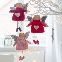 Angelo Custode da appendere con abito di lana - CONFIG0370