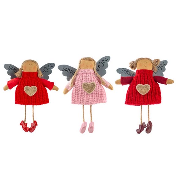 Angelo Custode da appendere con abito di lana - CONFIG0370