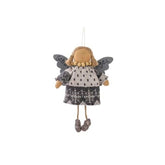 Angelo Custode da Appendere con Abito in Lana Fiocchi di Neve e Pois H16 - 1236667-1