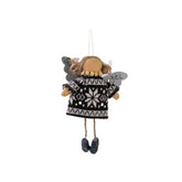 Angelo Custode da Appendere con Abito in Lana Stelle H16 - 1236667-3