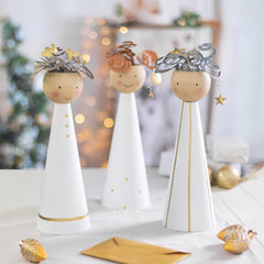 Angelo in metallo con fiori – H38 cm