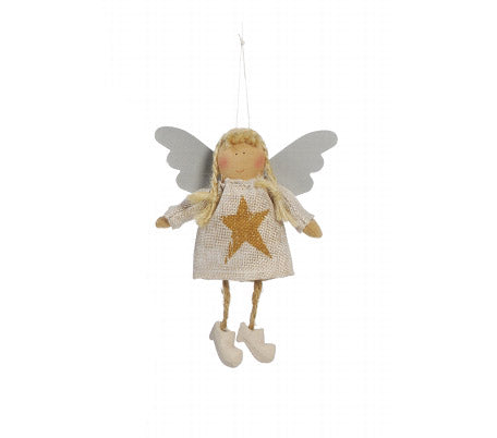 Angelo Custode da appendere con abito in cotone Avorio - 1156328-avorio