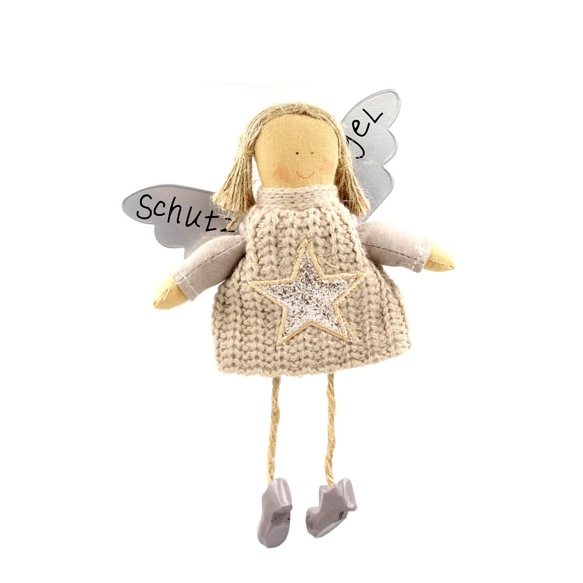 Angelo Custode da appendere con abito in lana Beige - 1213203-beige