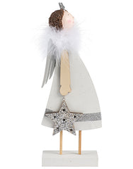 Angelo in legno con stella H30 - 1202401