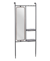 Appendiabiti con Specchio Rettangolare in Metallo Nero L67 X P19 X H166,50 CM - 603129