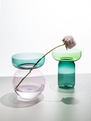 Aura Vaso Cilindro Verde/Petrolio - Ichendorf Milano