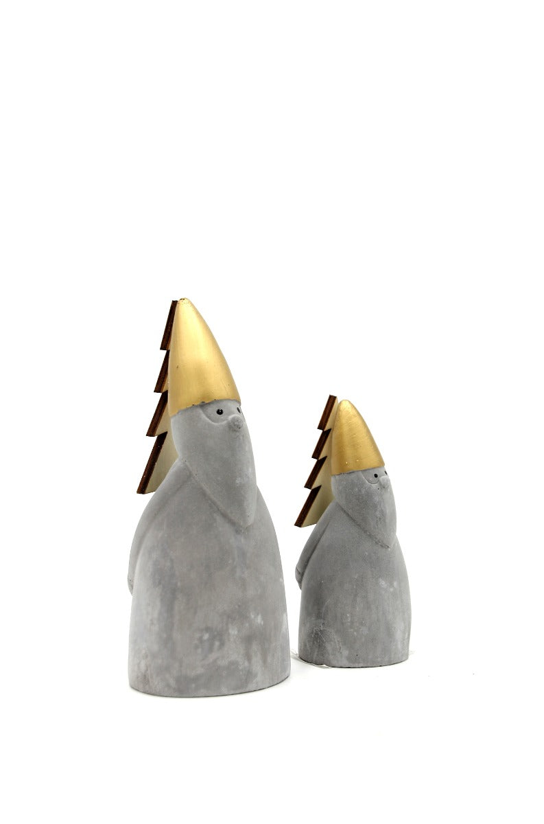 Babbo Natale stilizzato in cemento con albero - CONFIG03034