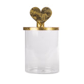 Barattolo con Tappo Portacandela Cuore Oro H22 - 1237395