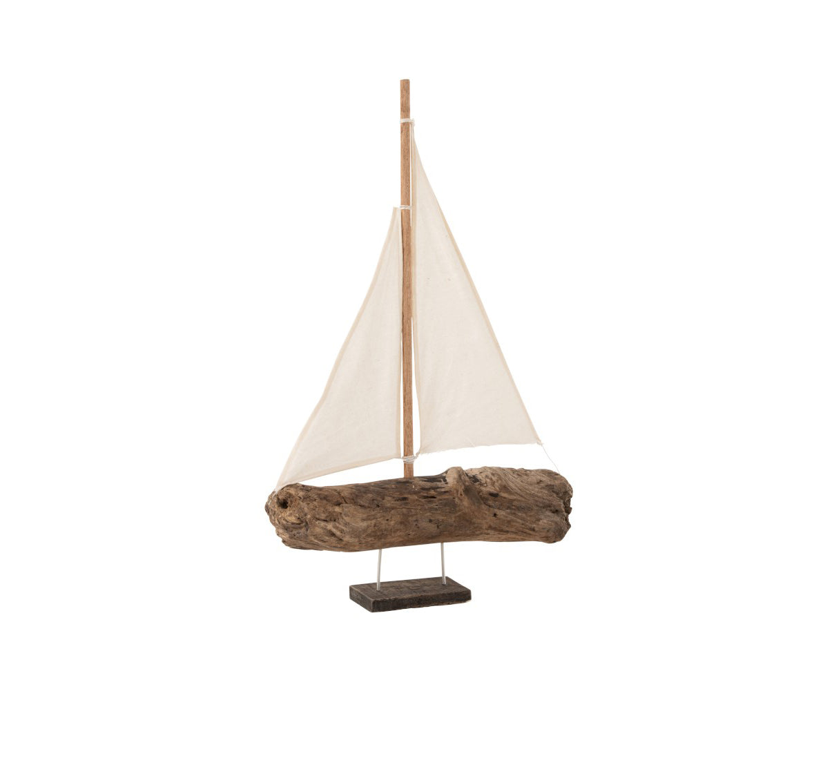 Barca a vela su piede in legno di mare naturale H47 - 11323