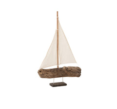 Barca a vela su piede in legno di mare naturale H47 - 11323