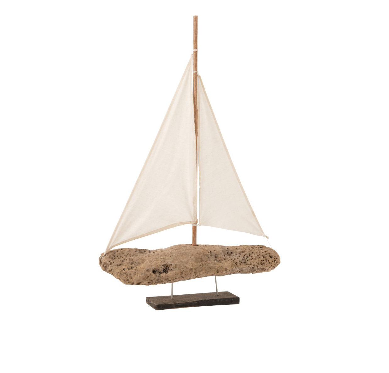 Barca a vela su piede in legno di mare naturale H62 - 11324