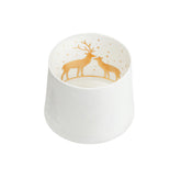 Bicchiere Porta Tealight Design In Porcellana Bianca Opaca Alce - 4990079