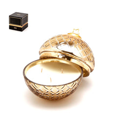 Candela in sfera di vetro molato oro Ø13 - 613680