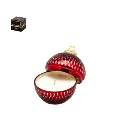 Candela in sfera di vetro molato rosso Ø8 - 613677