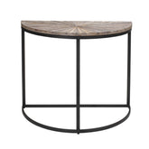 Vic Natural | Consolle mezzaluna in legno di recupero e ferro - 698547