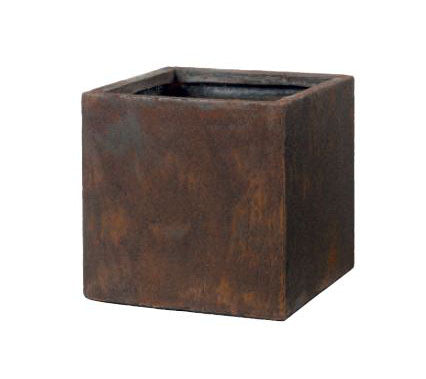 Vaso Cubo Rust Corten H50 : Vasi di design da esterno - 099718