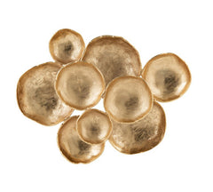 Decorazione da parete 9 cerchi in alluminio oro - 96786