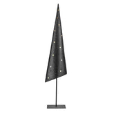 Decoro Albero di Natale Stilizzato in Metallo Nero con Pois Oro H72 - 1236345