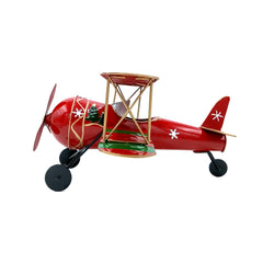 Aeroplanino in metallo – Decorazione natalizia