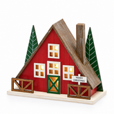 Diorama Casetta Natalizia LED in Legno H 17 cm – EDG Enzo De Gasperi
