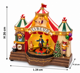 Diorama Circo Natalizio LED con musica e movimento H 26 × L 24 × P 14 cm EDG Enzo De Gasperi