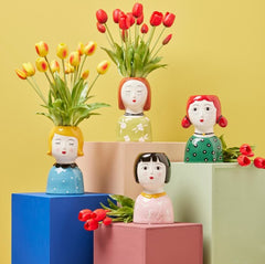 Vaso faccia lady con codini - 017195