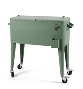 Frigo Portatile Doppio Contenitore con Ruote in Metallo verde - 7400088A788