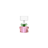 Christmas Tales Tealight Pacco Regalo Rosa in vetro Ichendorf Milano