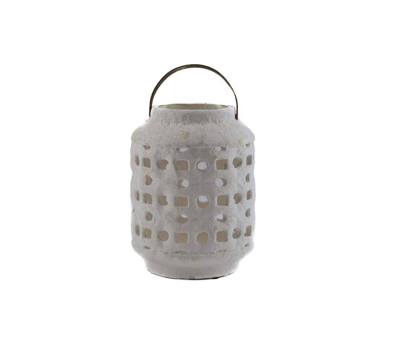 Fenice: lanterne portacandele bianche in cemento EDG - 012671,10