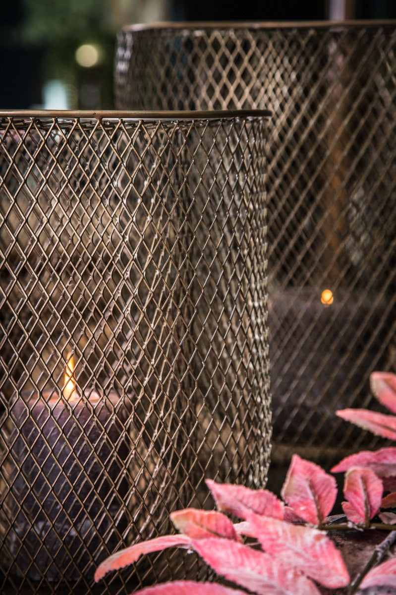 Lanterna Hayden | Lanterna in rete metallica bronzo - 700786