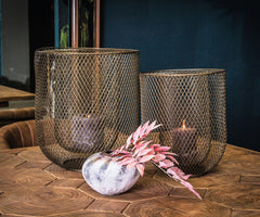 Lanterna Hayden | Lanterna in rete metallica bronzo - 700786