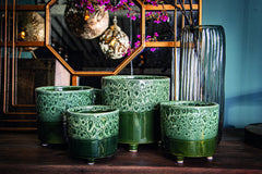 Vaso Leone Blue | Vaso di design con piedini in ceramica - CONFIG0270