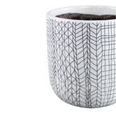 Lowie - Portavaso in ceramica Bianca con righe Nere - CONFIG0390