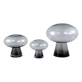 Vaso Minty Grigio | Vaso in vetro grigio tondo con piede - CONFIG0389