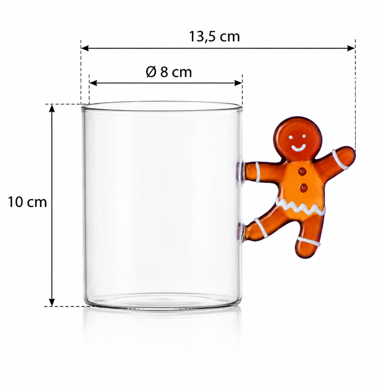Mug Mr. Pan di Zenzero Sweet & Candy in vetro borosilicato Ichendorf Milano dimensioni