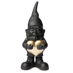 Nano Lover Black H29 cm – Gnomo Decorativo con Cuore Oro