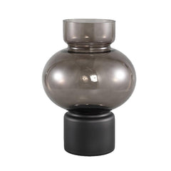 Vaso Nyda Grey H30 | Vaso in vetro con sfera grigio scuro - 707179