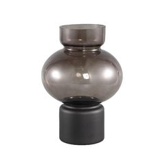 Vaso Nyda Grey H25,5 | Vaso in vetro con sfera grigio scuro - 707181