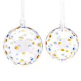 Palla vetro Drops Pois Blu e Oro | Palline di Natale in vetro EDG Enzo De Gasperi - CONFIG0449